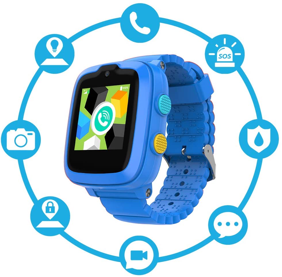 Emojikidz New Kids Blue Video Call Touch Screen GPS Tracker SIM Card Remote 4G Edition